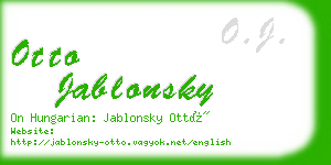 otto jablonsky business card